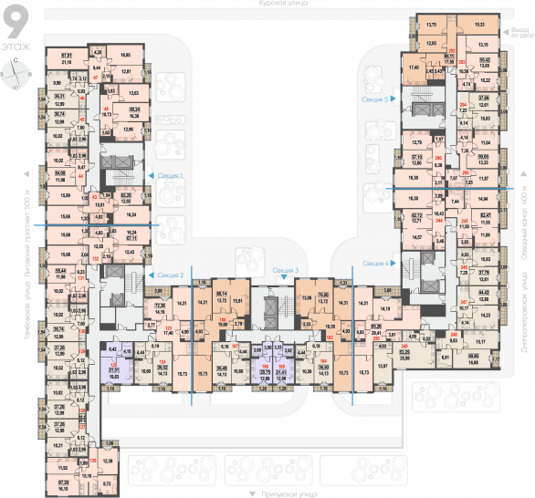 Двухкомнатная квартира 86.3 м²